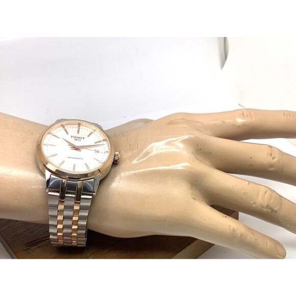 Tissot Swissmatic Men's Watch Swiss Automatic Rose Gold Silver T1294072203100 - Picture 5 of 14